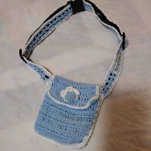Hippy Company Crochet White/Blue Colored Hippsy Sac Jr. Modern day Fanny Travel
